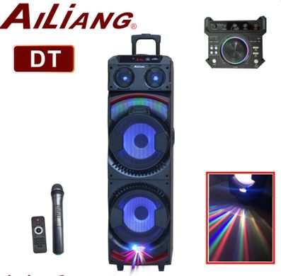 NEW ! Ailiang DJ-1034 Велика блютуз колонка, 2 бездротових мікрофону