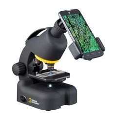 Микроскоп 40x-800x National Geographic Biolux с набором для опытов и адаптером для смартфона Черный
