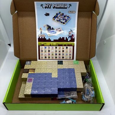 Магнитный конструктор 128 блоков + 4 фигурки MY PLANET / Магнитные блоки в стиле Minecraft "Снежный дом" со 128 деталями GP1