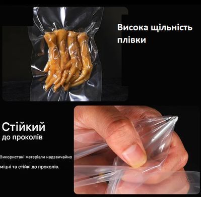 Пакети в Рулоні для вакууматора 20 см х 500 см гофрована плівка пакування їжі для всіх видів вакуумних пакувальників