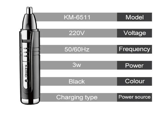 Портативный Триммер для носа та вух Kemei KM-6511