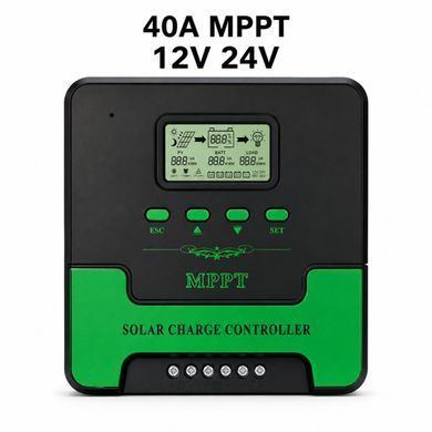 Контроллер заряда солнечной батареи 40A MPPT 12V/24V, LCD и Dual USB
