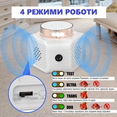 Мощный Ультразвуковой отпугиватель мышей, крыс, грызунов и насекомых Ultrasonic UR02