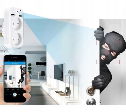 Мини Wi-Fi камера Spreest WF-ES56 с дистанционным просмотром движения для охраны дома 1920 x 1080P Белый