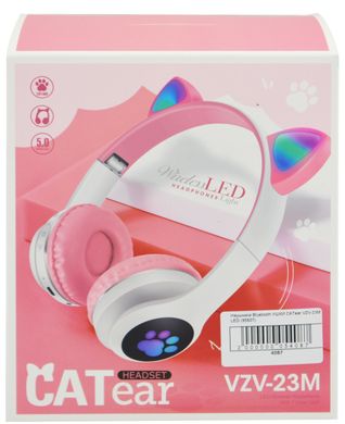 Бездротові навушники з котячими вушками і RGB підсвіткою Cat VZV-23M Pink