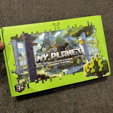 Магнитный конструктор 178 блоков + 5 фигурок MY PLANET / Магнитные блоки в стиле Minecraft со 178 деталями