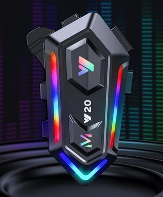Мотоциклетная Bluetooth-гарнитура Rider BT5.3 RGB Y20 с шумопоглощением и подсветкой 1000мАч