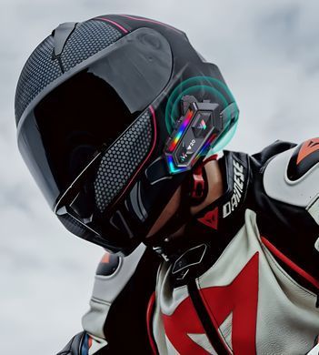 Мотоциклетная Bluetooth-гарнитура Rider BT5.3 RGB Y20 с шумопоглощением и подсветкой 1000мАч