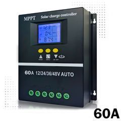 Контролер заряду сонячної батареї POWLSOJX з Dual USB MPPT 60А з LCD-дисплеєм та підсвічуванням