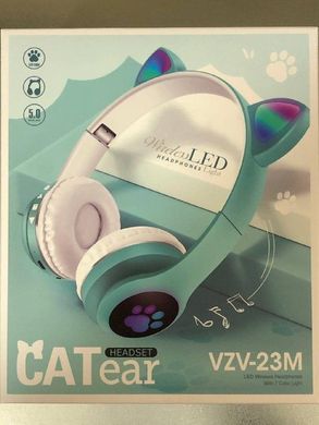 Бездротові навушники з котячими вушками і RGB підсвіткою Cat VZV-23M Mint