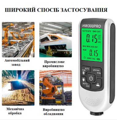 Цифровой Профессиональный Толщиномер покрытия краски HW-300PRO