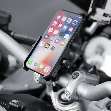 Алюмінієвий тримач Motowolf для смартфона на кермо мотоцикла / велосипеда / мопеда / самоката Чорний