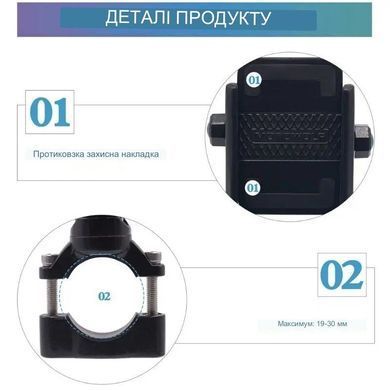 Алюмінієвий тримач Motowolf для смартфона на кермо мотоцикла / велосипеда / мопеда / самоката Чорний