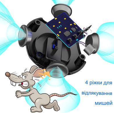 Мощный Ультразвуковой отпугиватель мышей, крыс, грызунов и насекомых Ultrasonic UR03 Black