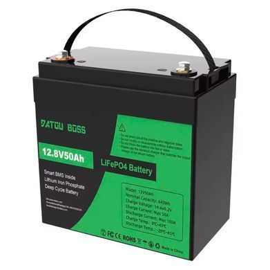 Литий-железо-фосфатная батарея LiFePO4 аккумулятор DATOUBOSS 12V 50Ah (640Wh) для инвертора, солнечных систем, ИБП