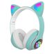 Бездротові навушники з котячими вушками і RGB підсвіткою Cat VZV-23M Mint