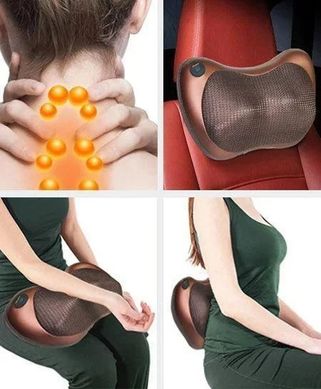 Масажер з підігрівом для спини і шиї масажна подушка Massage pillow GHM 8028