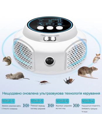 Потужний Ультразвуковий відлякувач мишей, щурів, гризунів та комах Ultrasonic UR03 White