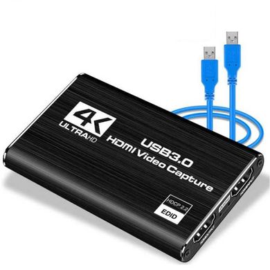 Зовнішня карта відеозахоплення 4K HDMI в USB 3.0 з мікрофонним входом та виходом на навушники, пристрій відео оцифрування ( 4K HDMI Video Capture USB3.0 AY02 )