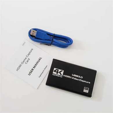 Внешняя карта видеозахвата 4K HDMI в USB 3.0 c микрофонным входом и выходом на наушники, устройство видео оцифровки ( 4K HDMI Video Capture USB3.0 AY02 )