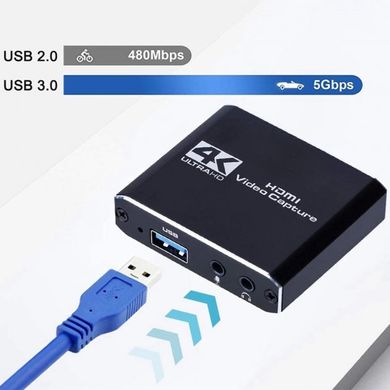 Зовнішня карта відеозахоплення Capture Card USB 3.0 VCC04 Black (4S-VCC04-BK)