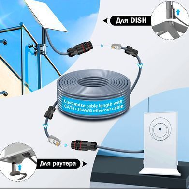Кабель Адаптер для Starlink Gen2/V2 с разъемом SPX на RJ45 1м