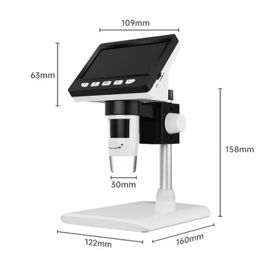 Цифровий мікроскоп з 4,3 LSD екраном зі збільшенням до 1000x, 1080 P / Мікроскоп для ремонту електроніки USB
