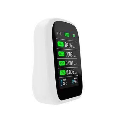 Багатофункціональний детектор якості повітря Tuya WiFi 8в1 Монітор CO2, HCHO, TVOC, PM1.0, PM2.5, PM10 з вимірюванням температури та вологості