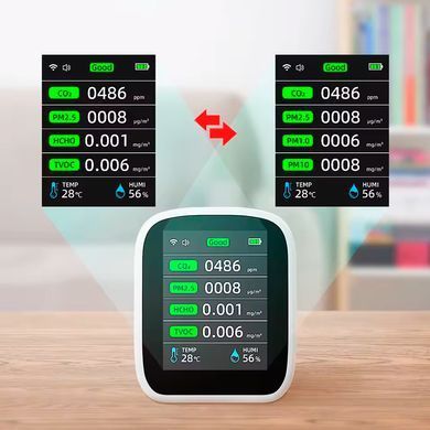 Багатофункціональний детектор якості повітря Tuya WiFi 8в1 Монітор CO2, HCHO, TVOC, PM1.0, PM2.5, PM10 з вимірюванням температури та вологості