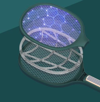 Аккумуляторная электрическая мухобойка ракетка 2700V/1200мАч уничтожитель мух, насекомых, комаров Green