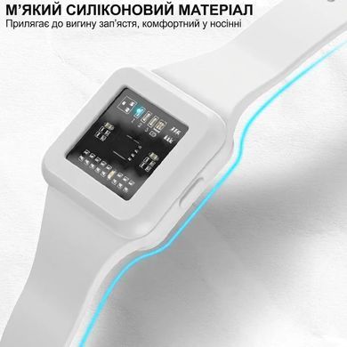 Ультразвуковой браслет с функцией часов для защиты от комаров Type-C Белый