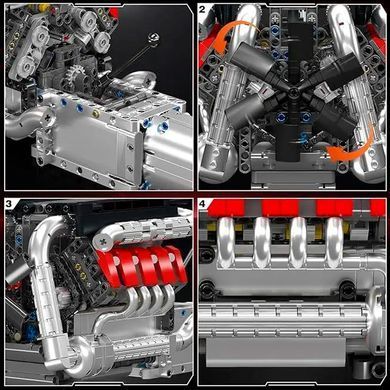 Конструктор Mould King Двигатель V8 \ 10203 Mercedes-Benz, 1169 деталей