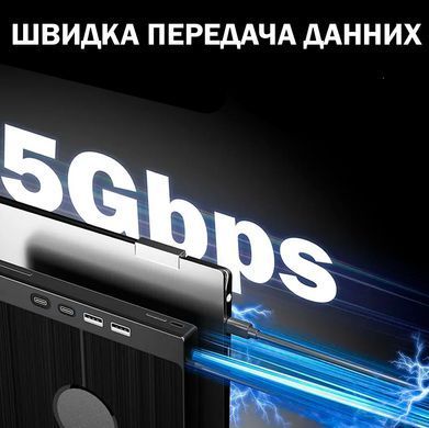 Внешний оптический DVD/CD привод USB 3.0 Type-C с кардридером и USB-хабом Черный