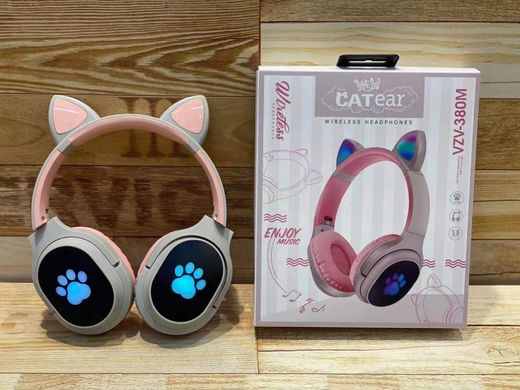 Беспроводные Bluetooth наушники с ушками Kids VZV-380M grey Cat