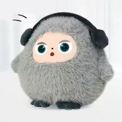 Интерактивная Плюшевая Игрушка BOBO с AI, голосом и LED глазами Компаньон с искусственным интеллектом для игры и обучения USB Серый