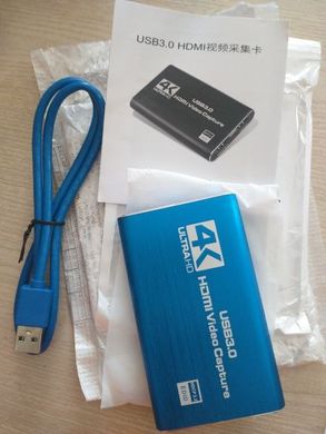 Зовнішня карта відеозахоплення 4K HDMI в USB 3.0 з мікрофонним входом та виходом на навушники, пристрій відео оцифрування ( 4K HDMI Video Capture USB3.0 AY02 )