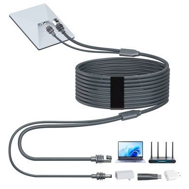 Кабель 2в1 передача интернета + питание DC/USB-C для Starlink Mini/V4 Standard 15м
