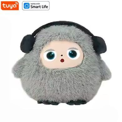 Интерактивная Плюшевая Игрушка BOBO с AI, голосом и LED глазами Компаньон с искусственным интеллектом для игры и обучения USB Серый
