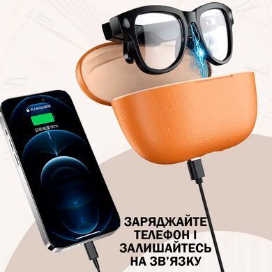 Смарт Окуляри з зарядним кейсом SANVNET GS5 MAX з фотохромними лінзами і помічником AI Чорні