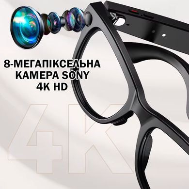 Смарт Окуляри з зарядним кейсом SANVNET GS5 MAX з фотохромними лінзами і помічником AI Чорні