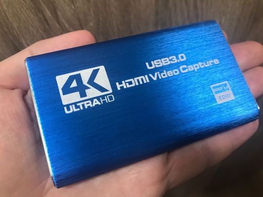 Внешняя карта видеозахвата 4K HDMI в USB 3.0 c микрофонным входом и выходом на наушники, устройство видео оцифровки ( 4K HDMI Video Capture USB3.0 AY02 )