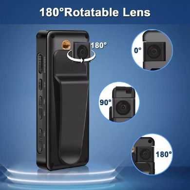 Мини камера Vandlion A32 Sports Body Camera 1080p с диктофоном, дисплеем, поворотным объективом и углом обзора 180°