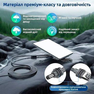 Кабель 2в1 передача интернета + питание DC/USB-C для Starlink Mini/V4 Standard 23м