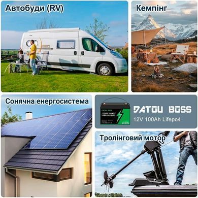 Аккумулятор EVE Класс A+ LiFePO4 DATOUBOSS 12,8V 100Ah с BMS, литий-железо-фосфатная батарея для солнечных систем, ИБП, RV