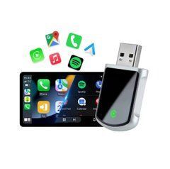 Адаптер Автомобильный Carplay Беспроводной Apple CarPlay и Android Auto 2в1 USB 5G WiFi Bluetooth для авто Черно-Серый