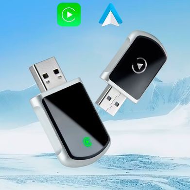 Адаптер Автомобильный Carplay Беспроводной Apple CarPlay и Android Auto 2в1 USB 5G WiFi Bluetooth для авто Черно-Серый