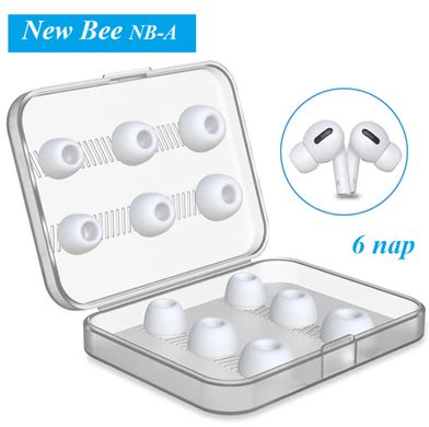 Амбушюри для навушників силіконові 6 пар New Bee NB-A для AirPods Pro/AirPods Pro2 White