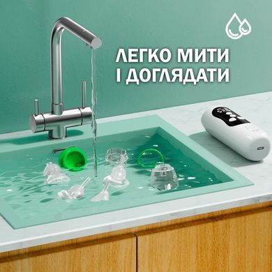 Аспиратор Назальный Электрический с 4 насадками, подсветкой и мелодией для малышей Голубой
