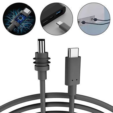 Кабель живлення 5м Starlink Mini від Powerbank 100 Вт USB-C - DC5521 Чорний
