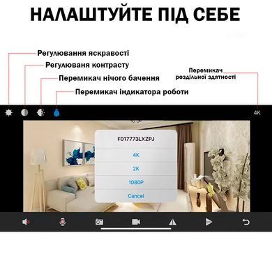 Мини камера 2MP Smart 1080P HD Wifi охранна для дома по уходу за детьми и животными с выносным объективом на шлейфе IP-камера